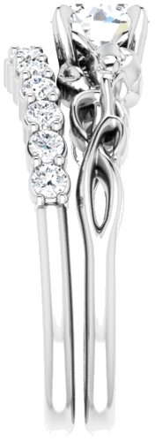 Sužadėtuvių Žiedas „Nature-Inspired“ 585 Baltojo Aukso Round 5.8mm (9)