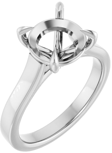 Sužadėtuvių Žiedas „Claw-Prong“ 14k white gold Round 9.4mm (1)