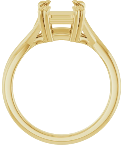 14K Yellow 9x7 mm Emerald Solitaire Engagement Ring Mounting (2)