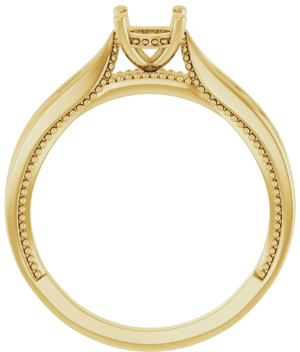 Sužadėtuvių Žiedas „Solitaire Vintage-Inspired“ 14k yellow gold Round 5.8mm (2)