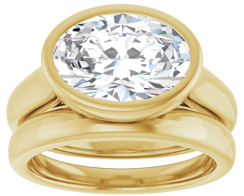 Sužadėtuvių Žiedas „Bezel-Set Solitaire“ 14k yellow gold Oval 11.5mm x 8mm (8)