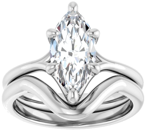 Sužadėtuvių Žiedas „Solitaire“ 14k white gold Marquise 12mm x 6mm (8)