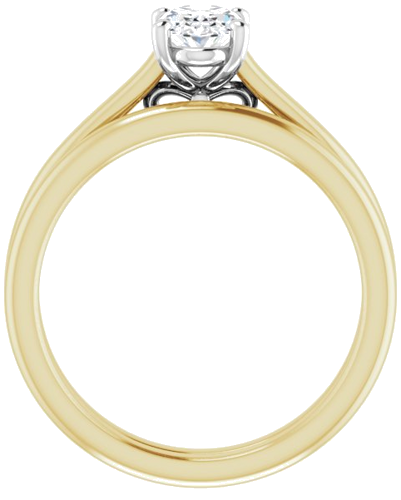 Sužadėtuvių Žiedas „Solitaire“ 585 Baltojo Ir Geltonojo Aukso Oval 7mm x 5mm (7)