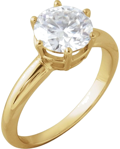 14K Yellow 8 mm Round Engagement Ring Mounting (3)