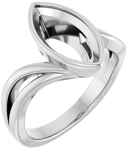 Sužadėtuvių Žiedas „Bezel-Set“ 10k white gold Marquise 13mm x 6.5mm (1)