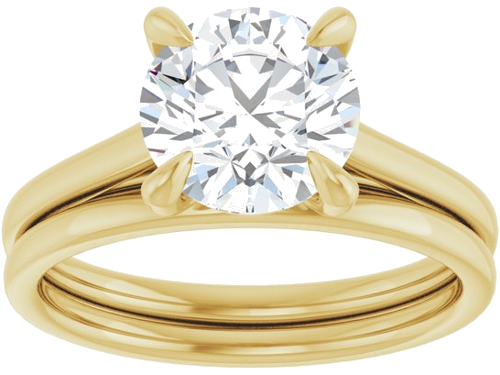 14K Yellow  8 mm Round Solitaire Engagement Ring Mounting (8)