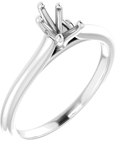 10K White 6x4 mm Pear Solitaire Engagement Ring Mounting (1)