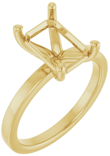 Sužadėtuvių Žiedas „Solitaire“ 14k yellow gold Emerald 10mm x 7mm (1)