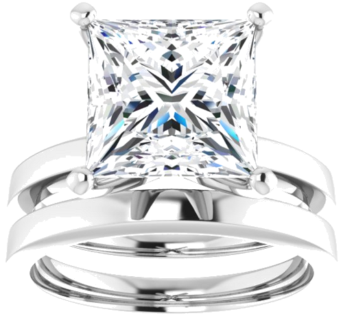 Sužadėtuvių Žiedas „Solitaire“ 10k white gold Square 9mm (8)