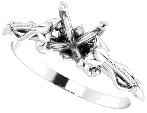 Sužadėtuvių Žiedas „Sculptural-Inspired Solitaire“ 585 Baltojo Aukso Round 6.5mm (5)