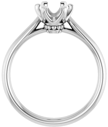 Sužadėtuvių Žiedas „Solitaire“ 585 Baltojo Aukso Oval 8mm x 6mm (2)