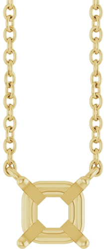 Pakabukas „Solitaire“ 14k yellow gold Square 4.5mm (1)