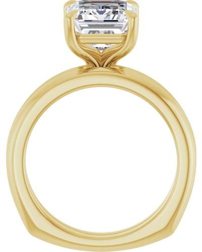 Sužadėtuvių Žiedas „Claw-Prong Euro Shank“ 18k yellow gold Emerald 10mm x 8mm (7)