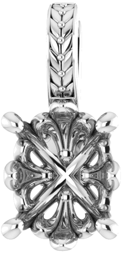 14K White  9x7 mm Oval Pendant Mounting (1)