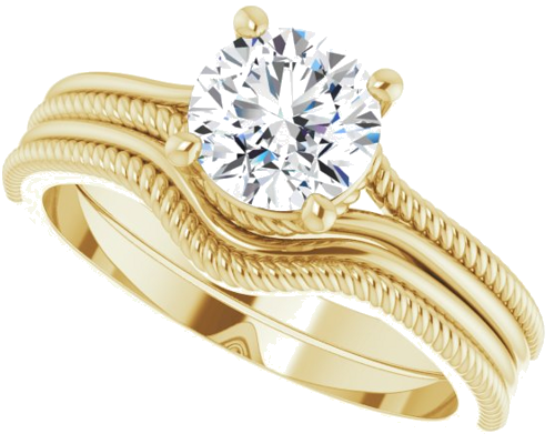 Sužadėtuvių Žiedas „Solitaire“ 14k yellow gold Round 6.5mm (10)