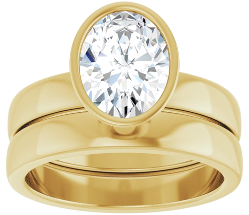 Sužadėtuvių Žiedas „Bezel-Set Solitaire“ 14k yellow gold Oval 9mm x 7mm (8)