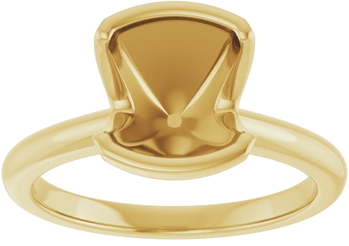 Sužadėtuvių Žiedas „Half-Bezel“ 14k yellow gold Cushion 8mm (3)