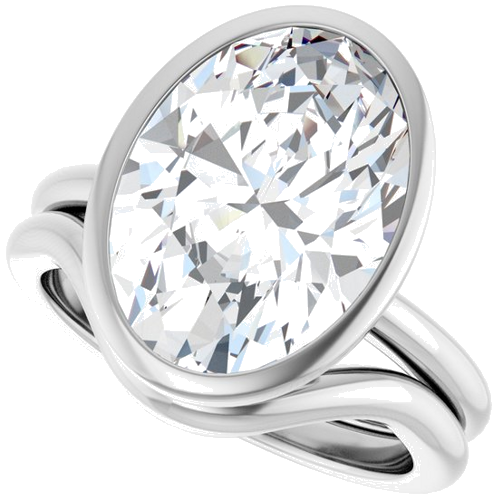 Sužadėtuvių Žiedas „Bezel-Set“ 925 Sidabro Oval 14mm x 10mm (10)