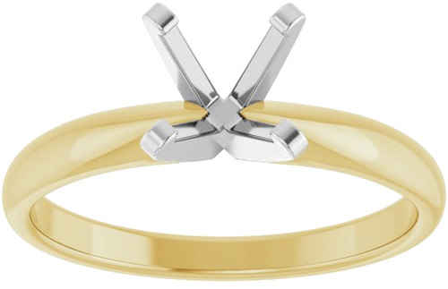 Sužadėtuvių Žiedas „Solitaire“ 14k yellow/white gold Square 4.5mm (3)