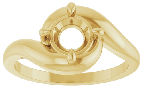 Sužadėtuvių Žiedas „Claw-Prong Solitaire Bypass“ 14k yellow gold Round 6.5mm (3)