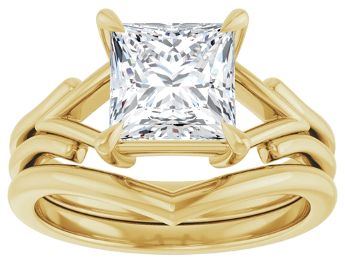 14K Yellow 7 mm Square Solitaire Engagement Ring Mounting (8)