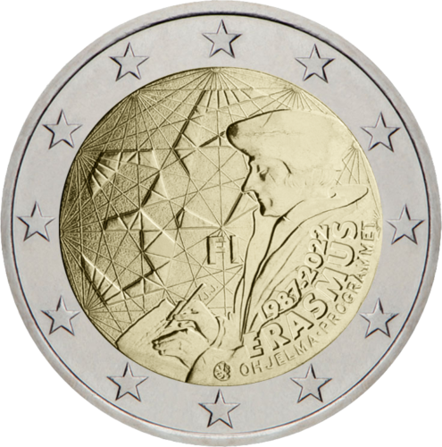 2022 Somija Erasmus 35 gadu jubilejai   2 eiro monēta (1)