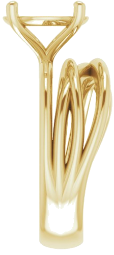 Sužadėtuvių Žiedas „Solitaire Asymmetric“ 14k yellow gold Round 10mm (4)