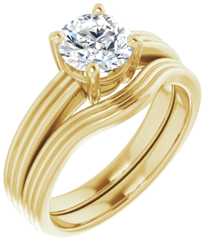 Sužadėtuvių Žiedas „Solitaire“ 10k yellow gold Round 6.5mm (6)