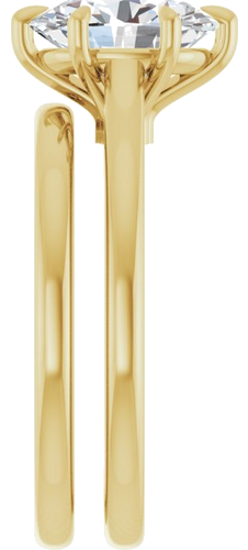 Sužadėtuvių Žiedas „Claw-Pong“ 14k yellow gold Oval 9mm x 7mm (9)