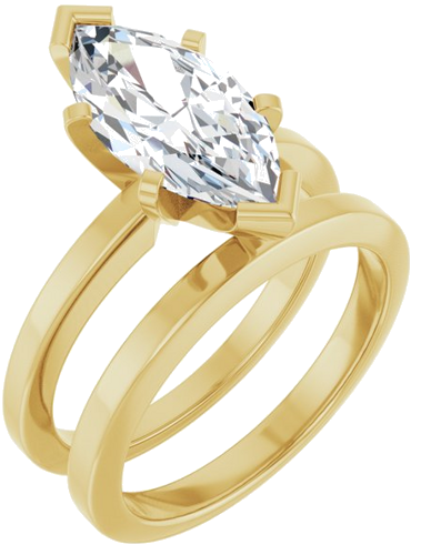 Sužadėtuvių Žiedas 14k yellow gold Marquise 14mm x 7mm (6)