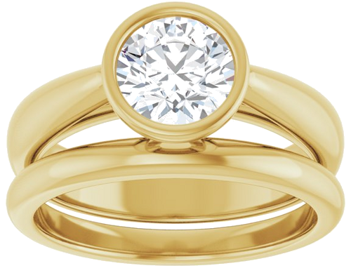 Sužadėtuvių Žiedas „Bezel-Set Solitaire“ 14k yellow gold Round 6.5mm (8)