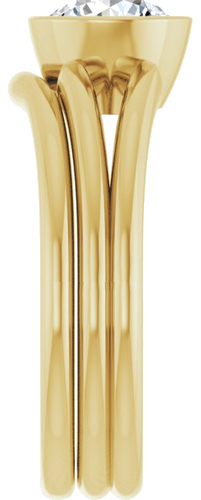 Sužadėtuvių Žiedas „Bezel-Set Solitaire“ 10k yellow gold Round 6.5mm (9)