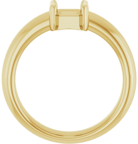 Sužadėtuvių Žiedas „Half-Bezel Solitaire“ 14k yellow gold Emerald 7mm x 5mm (2)
