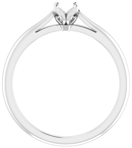 18K White  4.1 mm Round Solitaire Engagement Ring Mounting (2)