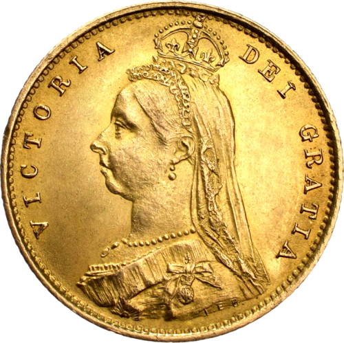 1/2 соверена королевы Виктории в короне Великобритания золотая монета (1)