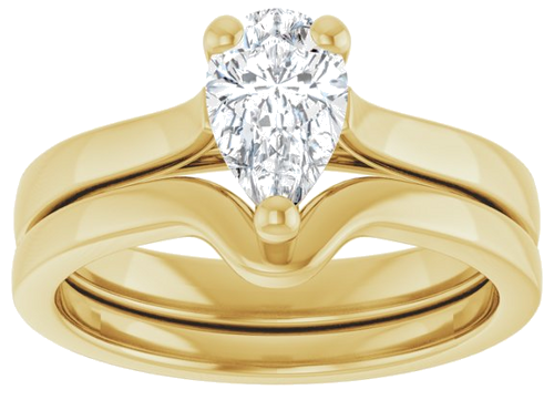 Sužadėtuvių Žiedas 14k yellow gold Pear 8mm x 5mm (8)