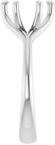 14K White 8 mm Round Engagement Ring Mounting (4)