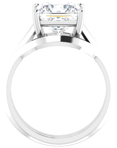 Sužadėtuvių Žiedas „Solitaire Split Shank“ 14k white gold Square 8mm (7)