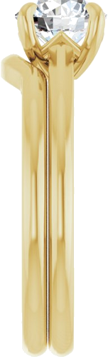 Sužadėtuvių Žiedas „Solitaire“ 585 Geltonojo Aukso Round 6.5mm (9)