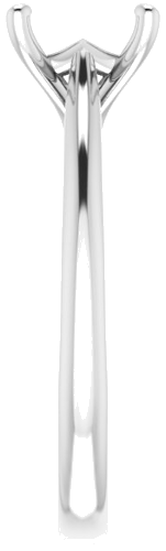 14K White 6 mm Square Solitaire Engagement Ring Mounting (4)