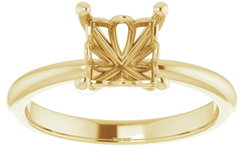 Sužadėtuvių Žiedas 14k yellow gold Square 6mm (3)