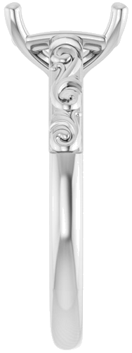 10K White 8x6 mm Emerald Solitaire Engagement Ring Mounting (4)