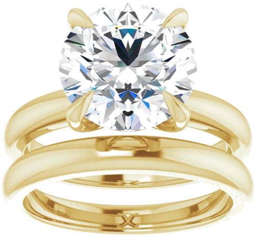 14K Yellow 10 mm Round Solitaire Engagement Ring Mounting (8)