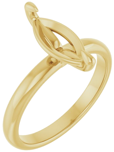 14K Yellow  12x6 mm Marquise Solitaire Engagement Ring Mounting (1)