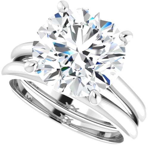 Sužadėtuvių Žiedas „Solitaire“ 14k white gold Round 11mm (10)