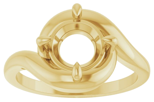 Sužadėtuvių Žiedas „Claw-Prong Solitaire Bypass“ 14k yellow gold Round 8mm (3)