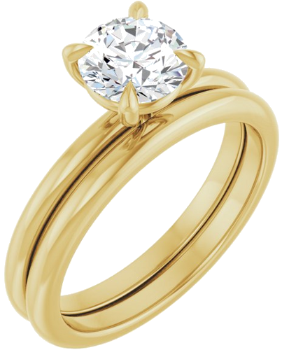 14K Yellow 6.5 mm Round Solitaire Engagement Ring Mounting (6)