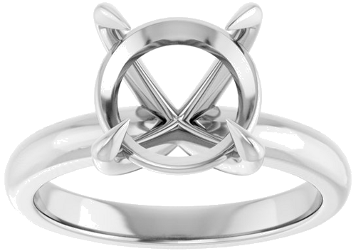 Sužadėtuvių Žiedas „Claw-Prong Solitaire“ 14k white gold Round 10mm (3)
