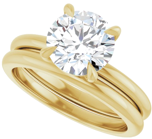 Sužadėtuvių Žiedas 585 Geltonojo Aukso Round 8mm (10)