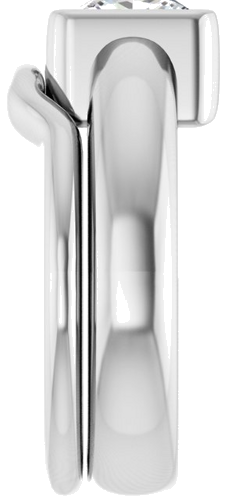 Sterling Silver 7 x 7 mm Square Half Bezel Solitaire Engagement Ring Mounting (9)